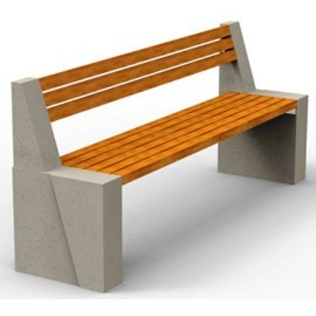 Betoninis suolas su atlošu ir medine sėdima dalimi 'BDS/LB301/MDL'