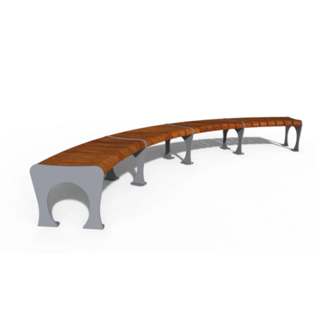 Metalinis suolas (suoliukas) be atlošo, pagamintas iš Iroko medienos 'Premium Collection / STF/20-02-43_01/MDL'