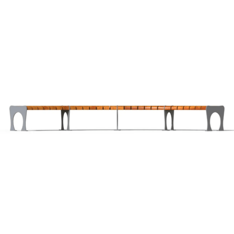 Metalinis suolas (suoliukas) be atlošo, pagamintas iš Iroko medienos 'Premium Collection / STF/20-02-43_01/MDL'