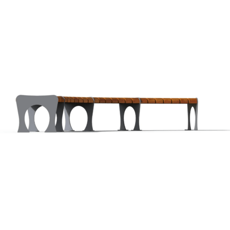 Metalinis suolas (suoliukas) be atlošo, pagamintas iš Iroko medienos 'Premium Collection / STF/20-02-43_01/MDL'