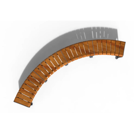 Metalinis suolas (suoliukas) be atlošo, pagamintas iš Iroko medienos 'Premium Collection / STF/20-02-43_01/MDL'