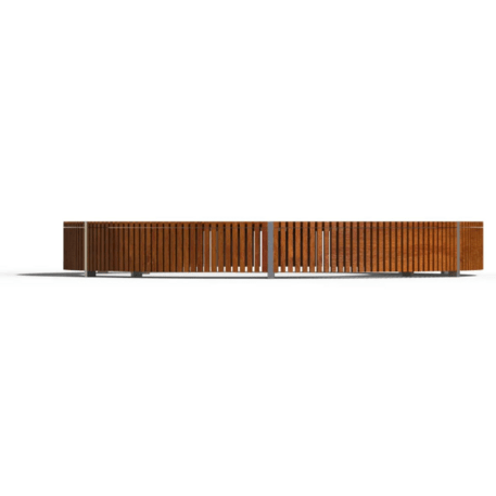 Metalinis suolas (suoliukas) be atlošo, pagamintas iš Iroko medienos 'Premium Collection / STF/20-02-15_17/MDL'