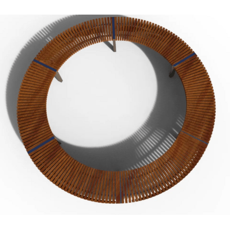 Metalinis suolas (suoliukas) be atlošo, pagamintas iš Iroko medienos 'Premium Collection / STF/20-02-15_17/MDL'