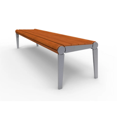 Metalinis suolas (suoliukas) be atlošo, pagamintas iš Iroko medienos 'Premium Collection / STF-19-02-44/MDL'
