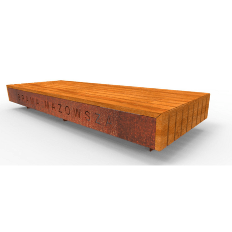 Metalinis suolas (suoliukas) be atlošo, pagamintas iš Iroko medienos 'Premium Collection / STF/19-02-18/MDL'