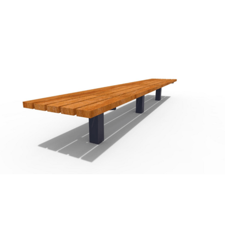 Metalinis suolas (suoliukas) be atlošo, pagamintas iš Iroko medienos 'Premium Collection / STF/18-02-18/MDL'