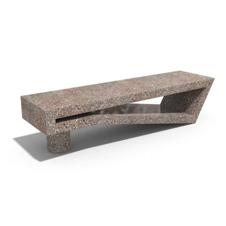 Betoninis su granito skalda lauko suolas '192x50x45cm / BS-119'