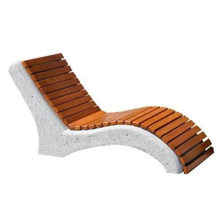 Betoninis gultas, šezlongas su medine sėdimąja dalimi 'STF/K2/MDL'