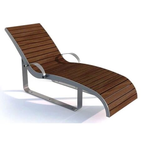 Metalinis gultas, šezlongas su medine gulimaja dalimi 'STF/KR3/MDL'