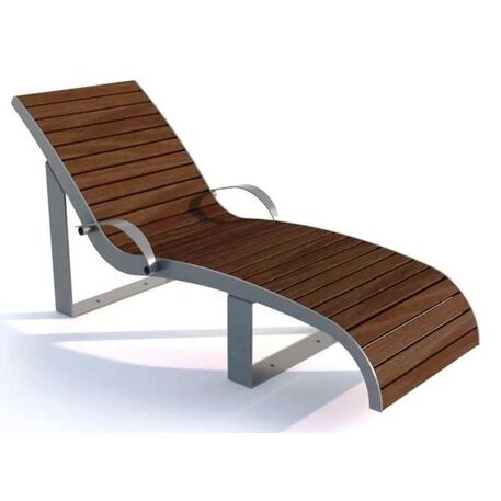 Metalinis gultas, šezlongas su medine gulimaja dalimi 'STF/KR4/MDL'