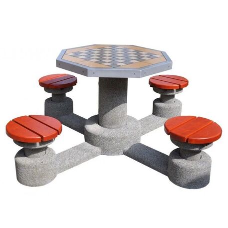 Concrete chess table and chairs 4 pcs. 'BDS/M508/MDL'