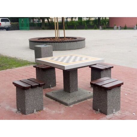 Betoninis šachmatų stalas ir kėdėmis 4 vnt. 'BDS/M514/MDL'