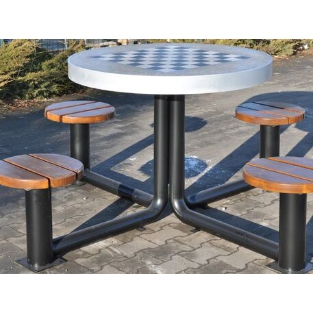 Tavolo e sedie per scacchi in metallo 4 pezzi. 'BDS/M524/MDL'