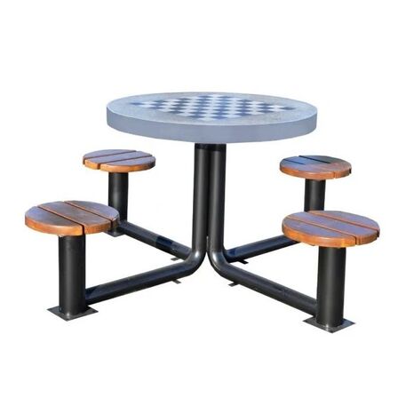 Metalowy stół szachowy i krzesła 4szt. 'BDS/M524/MDL'