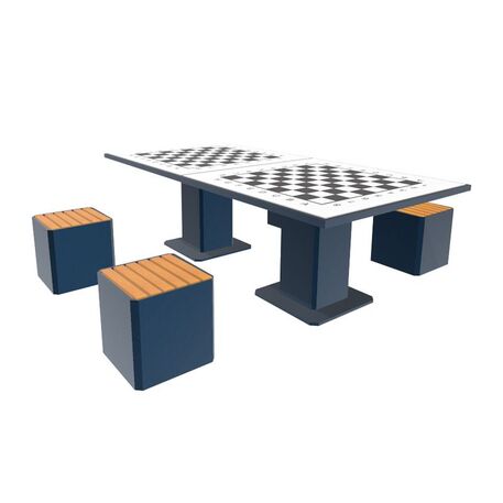 Tavolo e sedie da scacchi in metallo 4pz. 'BDS/S3/MDL'