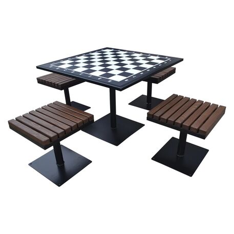 Tavolo e sedie da scacchi in metallo 4pz. 'BDS/S4/MDL'