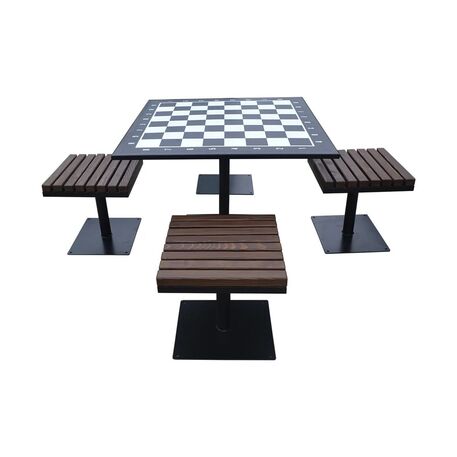 Tavolo e sedie da scacchi in metallo 4pz. 'BDS/S4/MDL'