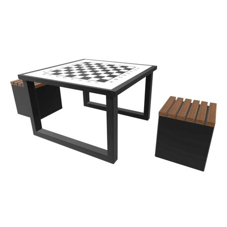 Metalowy stół szachowy i krzesła 2 szt. 'BDS/S5/MDL'