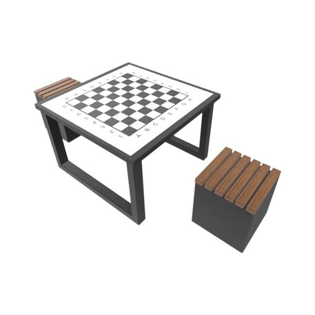 Tavolo e sedie da scacchi in metallo 2pz. 'BDS/S5/MDL'