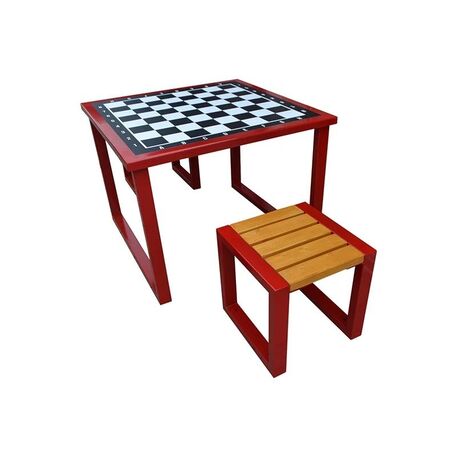 Tavolo e sedie da scacchi in metallo 2pz. 'BDS/S6/MDL'