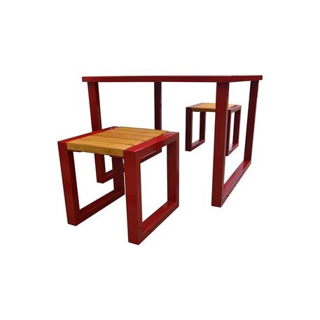 Schachtisch und Stühle aus Metall 2-tlg. 'BDS/S6/MDL'