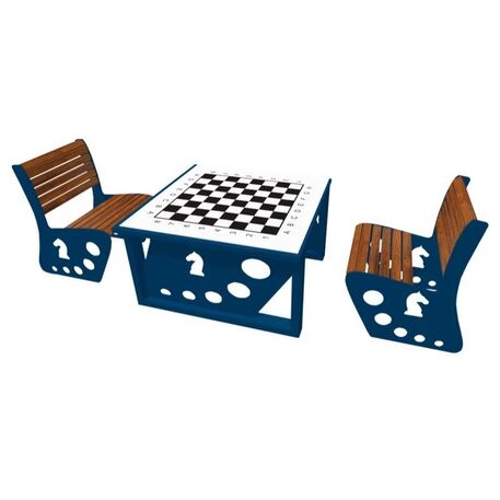 Tavolo e sedie da scacchi in metallo 2pz. 'BDS/S7/MDL'