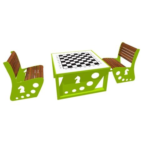 Metal chess table and chairs 2 pcs. 'BDS/S7/MDL'