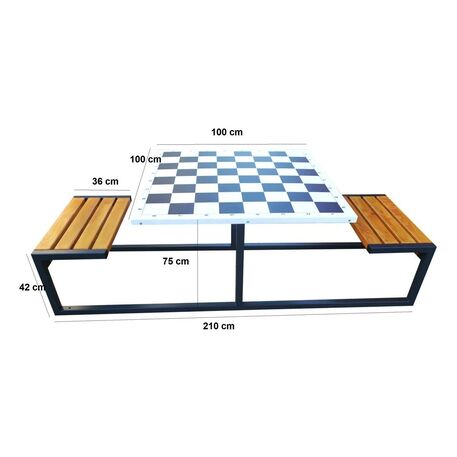 Металлический шахматный стол и стулья 2 шт. 'BDS/S1/MDL'