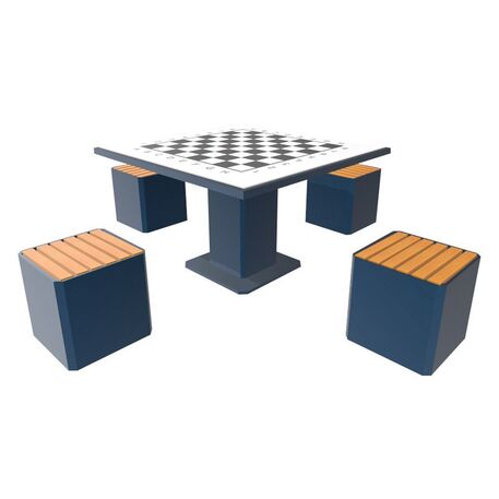 Metalowy stół szachowy i krzesła 4 szt. 'BDS/S2/MDL'