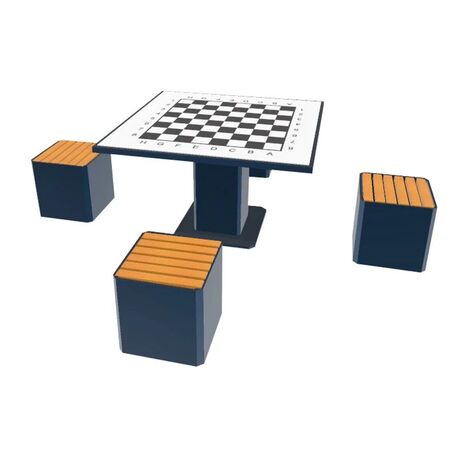 Металлический шахматный стол и стулья 4 шт. 'BDS/S2/MDL'