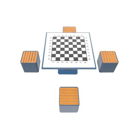 Tavolo e sedie da scacchi in metallo 4pz. 'BDS/S2/MDL'