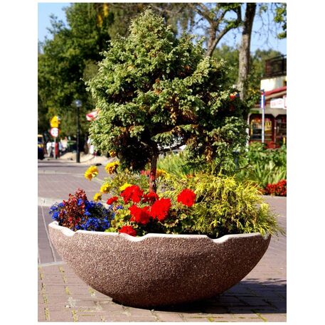 Concrete flower planter Ø92xH/32cm