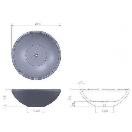 Doniczka betonowa Ø92xH/32cm