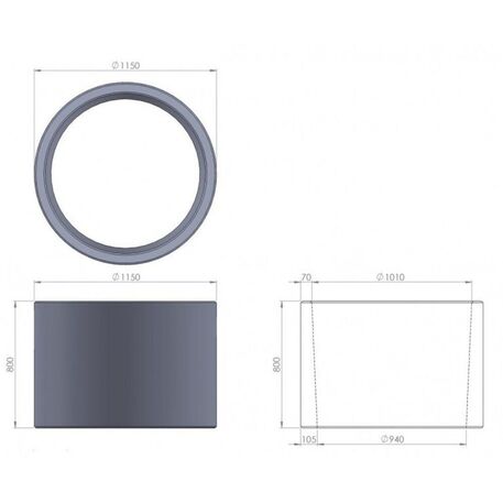 Betona puķu pods Ø115xH/80cm