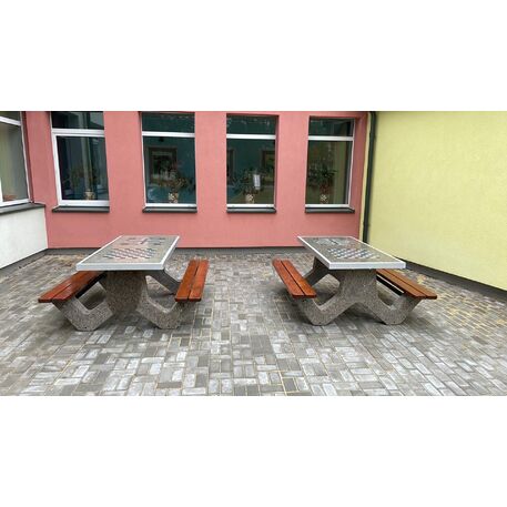 Concrete playing table and benches 2 pcs. 'BDS/SG027/MDL'