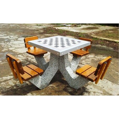 Concrete chess table and chairs 4 pcs. 'BDS/SG018/MDL'