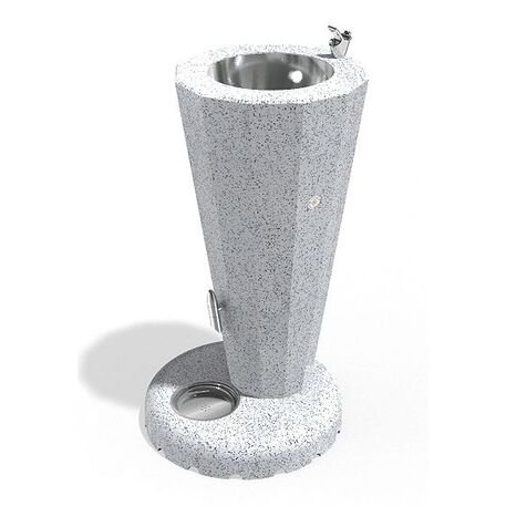 Lauko betoninė geramiamo vandens + šunims geryklėlė apdirbta granito skalda (šlifuota) 'Ø50xH/90cm / BS-256PT'