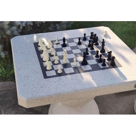 Concrete chess game table with 2 or 4 chairs '80x80xH/70cm / BS-111/112'