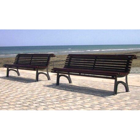 Lauko / Vidaus metalinis klasikinio stiliaus suolas, Iroko medienos apdaila 'Plaza Real/MDL'