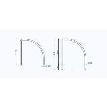 Metalinis dviračių stovas, laikiklis 'Arco 2'