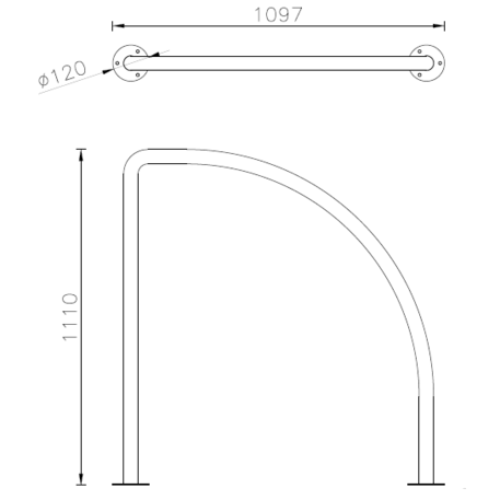 Metalinis dviračių stovas, laikiklis 'Arco 2'