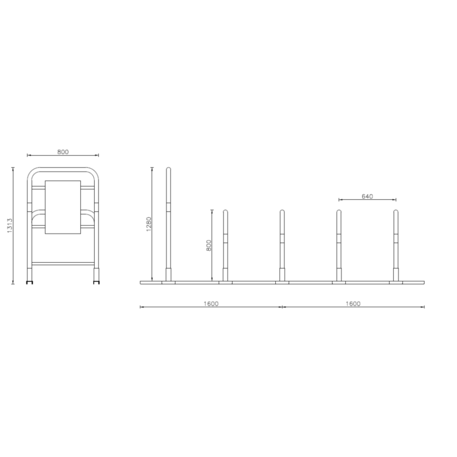 Metalinis dviračių stovas, laikiklis 'Campus 5'