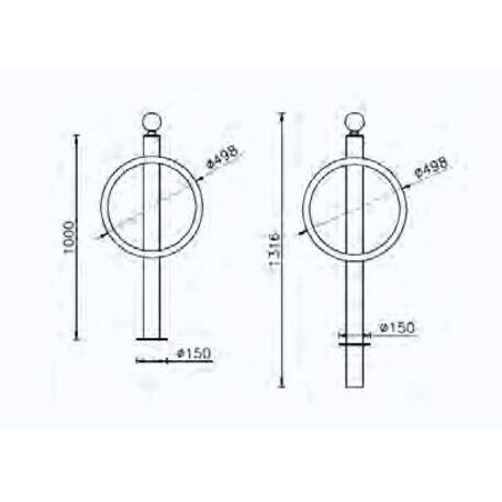 Metalinis dviračių stovas, laikiklis 'Fox 2'