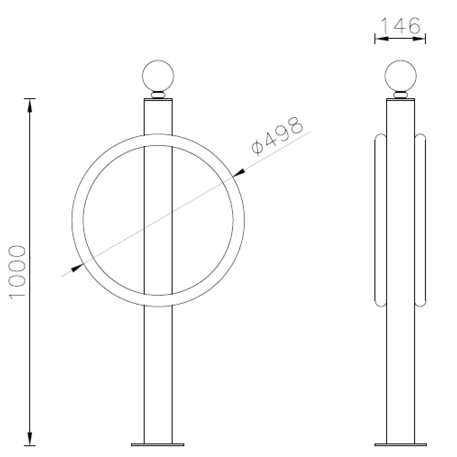 Metalinis dviračių stovas, laikiklis 'Fox 2'