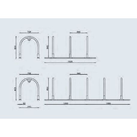 Metalinis dviračių stovas, laikiklis 'Frick 3'