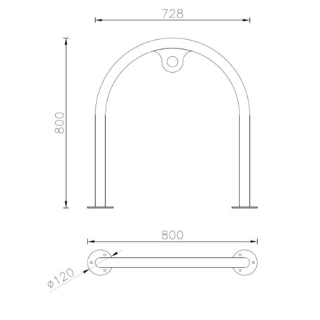 Metalinis dviračių stovas, laikiklis 'Frick'
