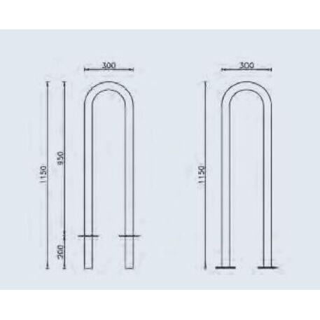 Metalinis dviračių stovas, laikiklis 'Lofoten'