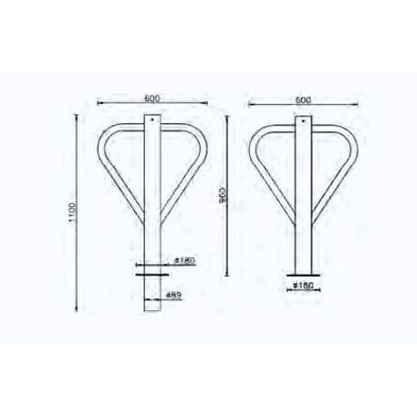 Metalinis dviračių stovas, laikiklis 'Oslo'