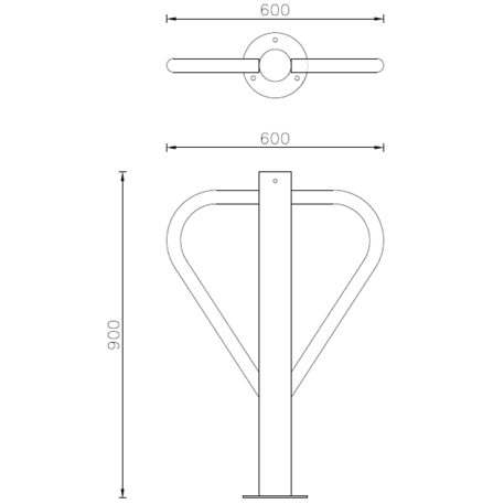 Metalinis dviračių stovas, laikiklis 'Oslo'