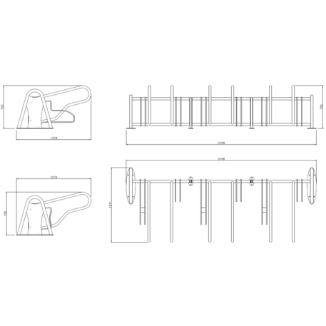 Metalinis dviračių stovas, laikiklis 'Recoaro 6'